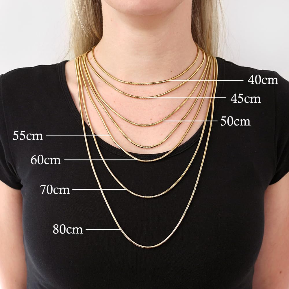 Detalle de Max Palmer® Schlangenkette Edelstahl – zeitloses Unisex-Schmuckstück in 7 Längen und 4 Farben