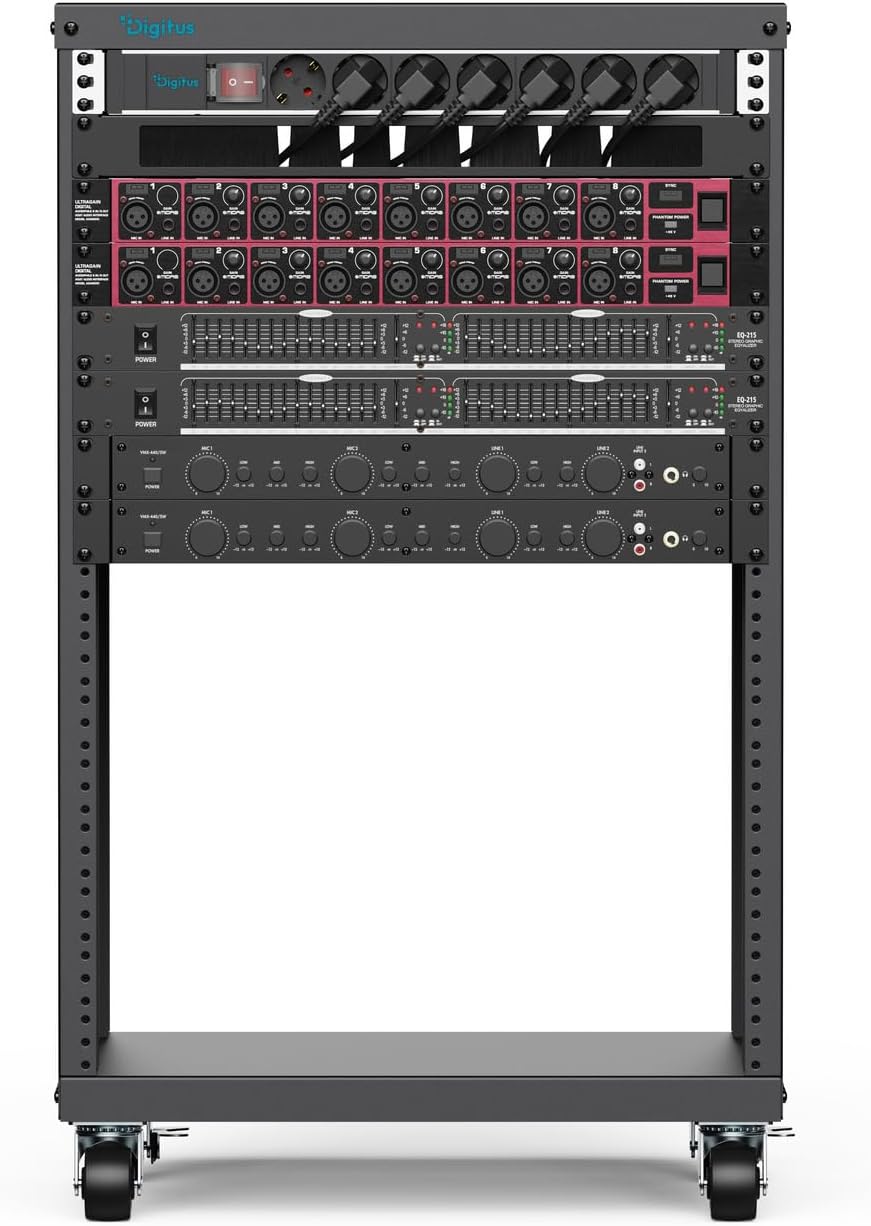 Detalle de DIGITUS DN-48001 – szafa rack 19 cali, 16U, na kółkach, do 136 kg