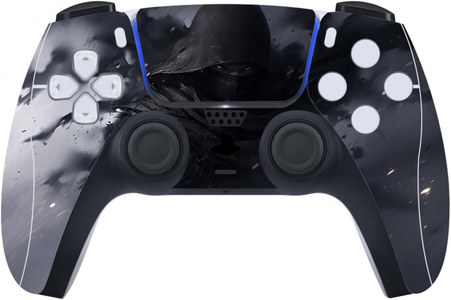 Detalle de playvital Full Set Skin Decal for PS5 Digital Edition (Shadow Assassin) – console, controller & more