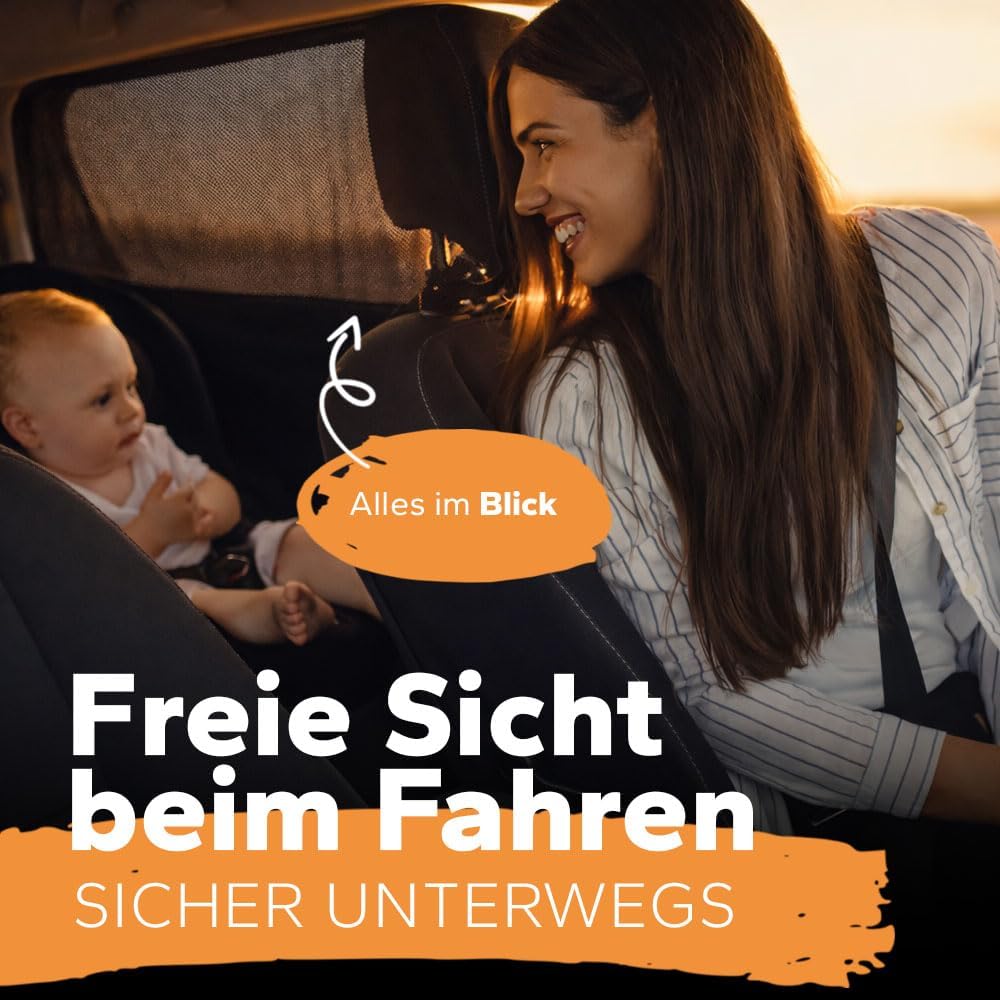 Detalle de Sonnenschutz Auto Baby GSM105+ Nylon – zertifizierter UPF+ UV-Schutz fürs Seitenfenster