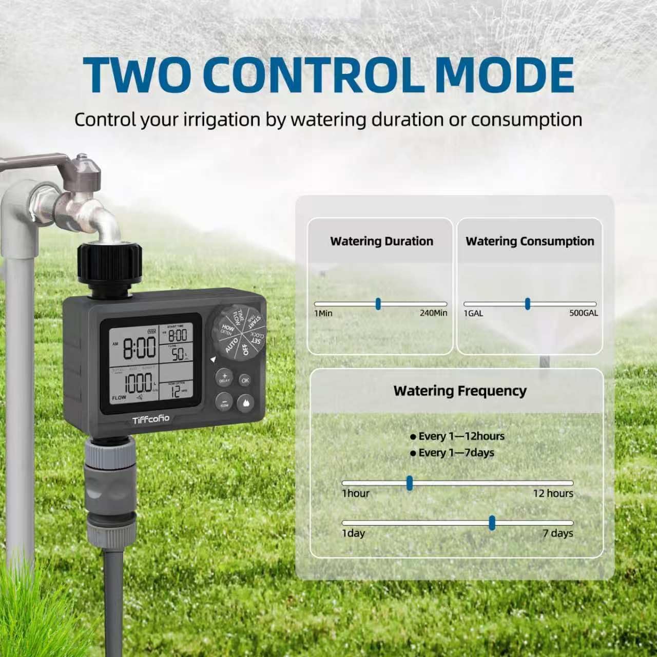 Detalle de New Programmable Water Volume Control Sprinkler Timer by Tiffcofio
