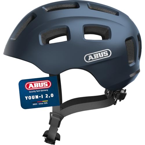 Detalle de ABUS Fahrradhelm Youn-I 2.0 – mit Licht Blau, Größe M (52-57 cm) – für Mädchen und Jungen