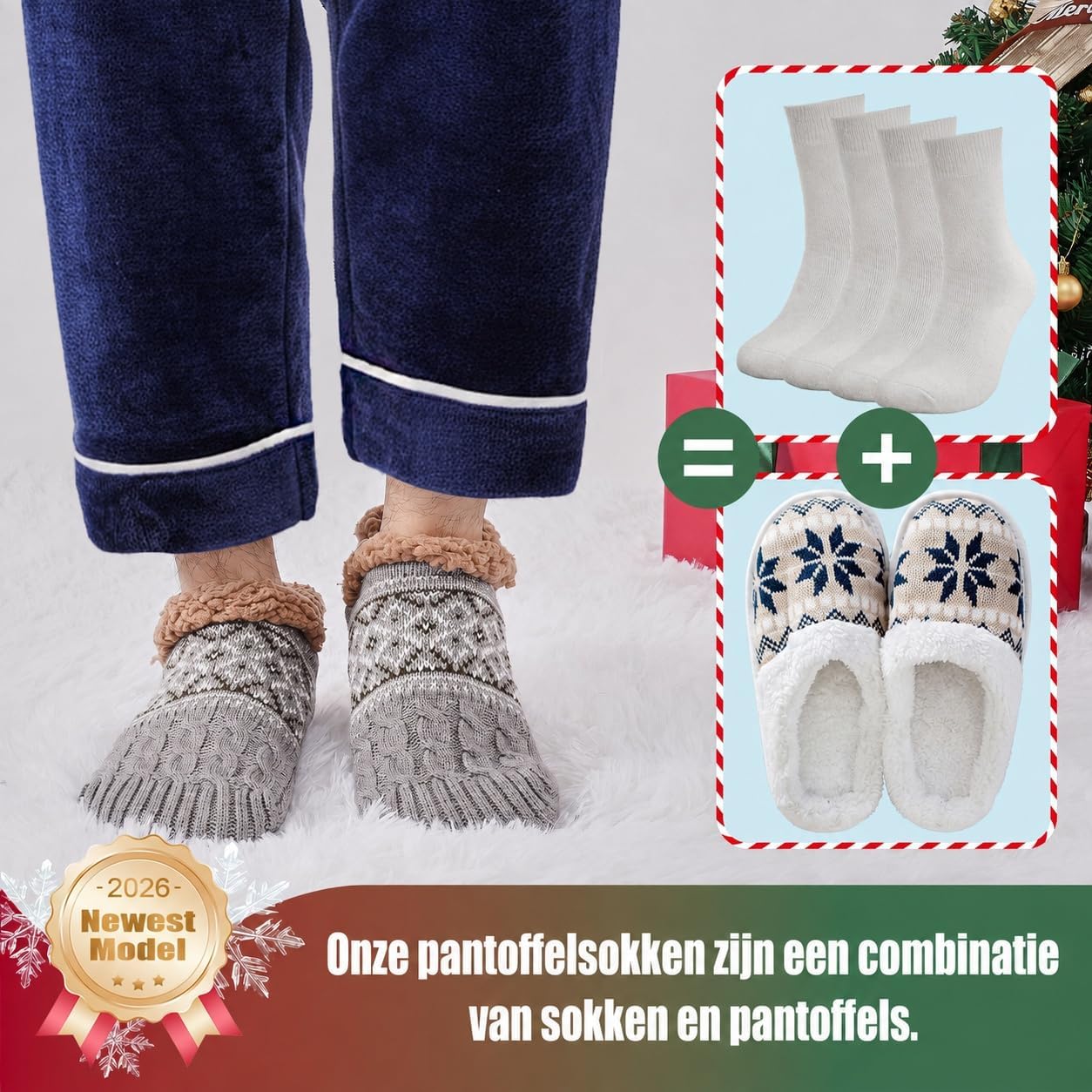 Thumbnail 6 de Niorasen knuffelsokken voor heren, maat 39-46, dik en antislip