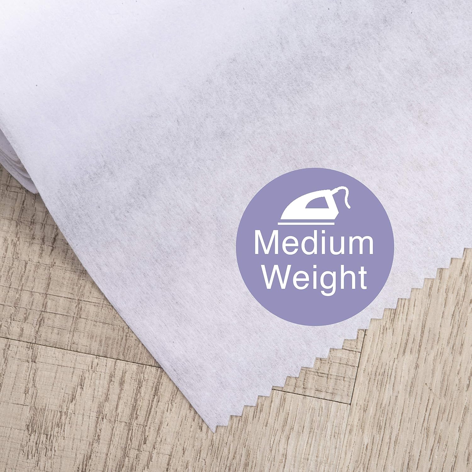 Detalle de Iron On Interfacing Fabric – Medium Weight (40gsm) Fusible Interfacing, 75cm Wide x 2m, White