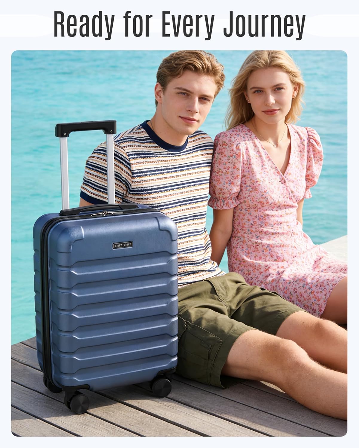 Thumbnail 6 de Light Flight 22x14x9 Carry On Luggage (Expandable) in Royal Blue—Airline Approved