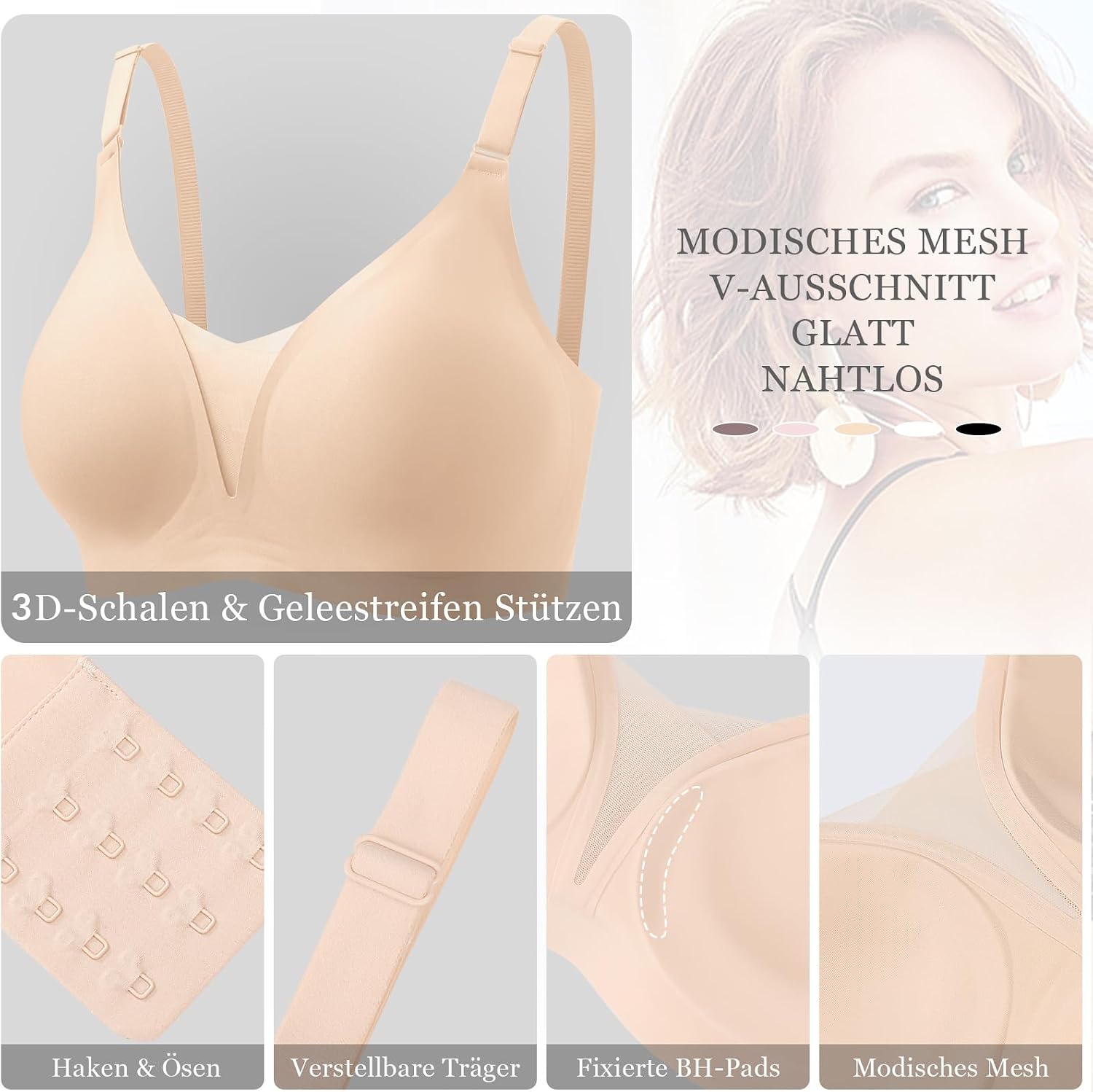 Thumbnail 2 de Ganado Mesh BH Damen Nahtloser Bralette
