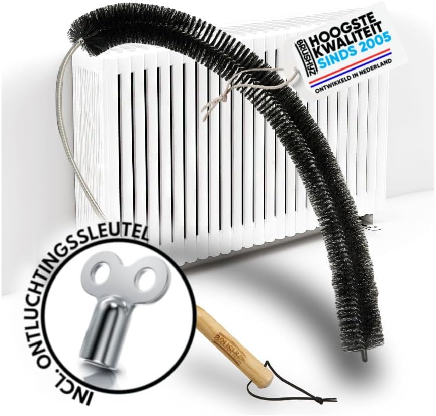 Detalle de BRUSHYZ BRU-003 radiatorborstel, 117 cm, flexibel met zachte nylon haren