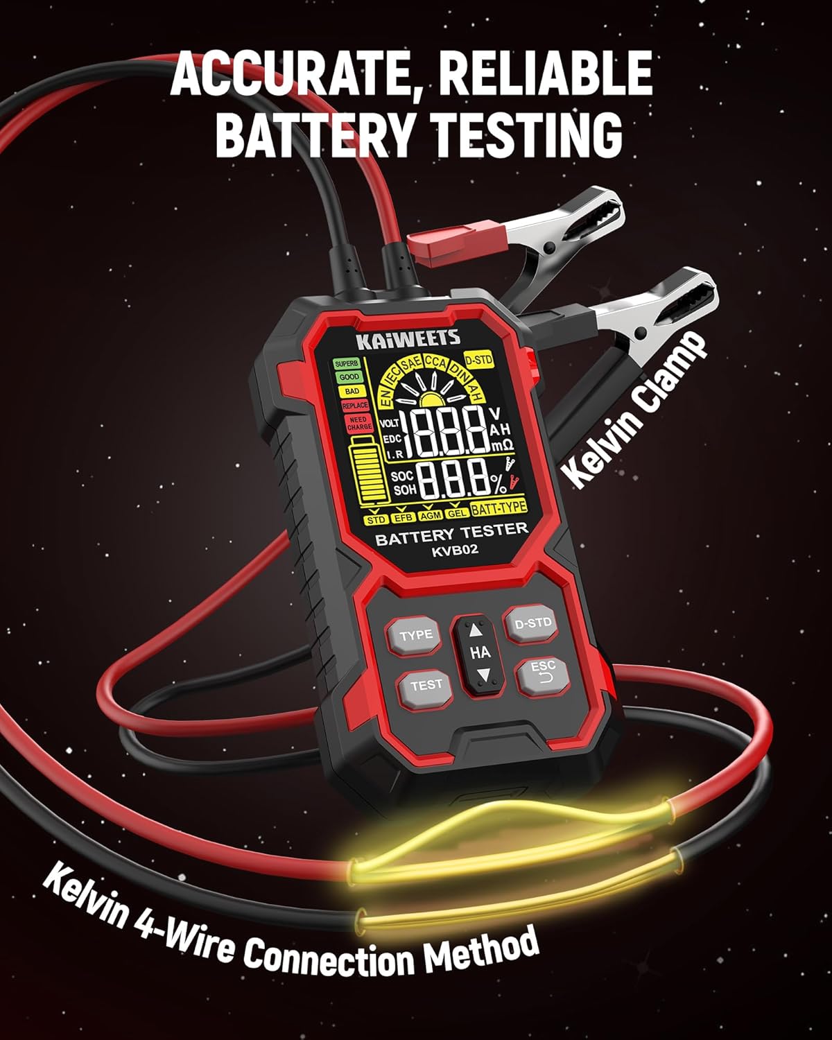 Thumbnail 4 de KAIWEETS Car Battery Tester 12V/24V