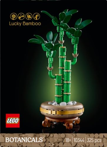 Detalle de LEGO Botanicals Lucky Bamboo – plante artificielle à monter avec pot et socle bois – 10344