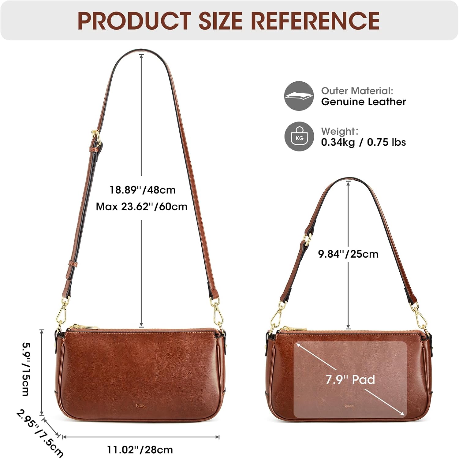 Thumbnail 3 de Kattee Borsa a tracolla in pelle da donna: compatta, elegante e versatile