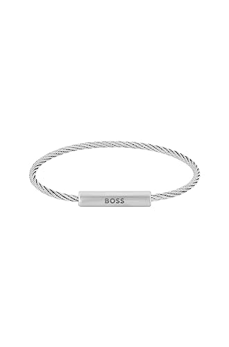 Detalle de BOSS ALEK Pulsera de acero inoxidable, plata