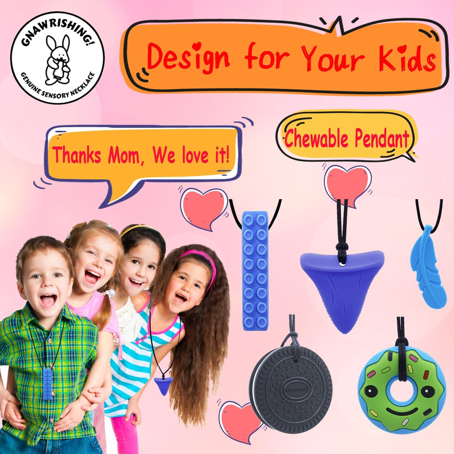 Thumbnail 6 de GNAWRISHING Chew Necklace 5-pack for sensory kids