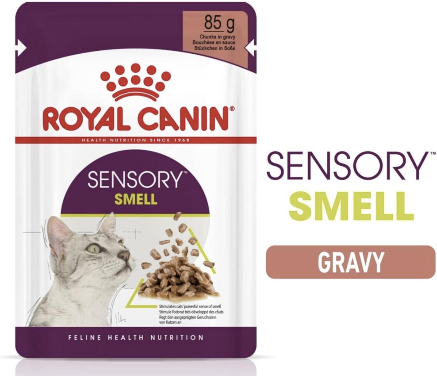 Detalle de ROYAL CANIN Sensory Smell Nassfutter Katzen – Chunks in Sauce, 12×85 g