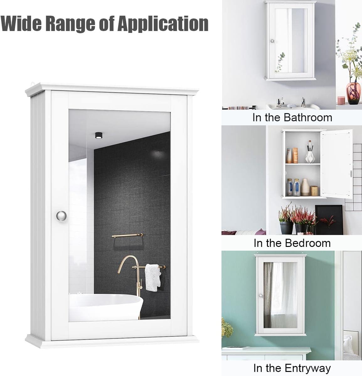 Thumbnail 6 de LIFEZEAL Armoire de Salle de Bain avec Miroir 34 x 15 x 53 cm – Blanc