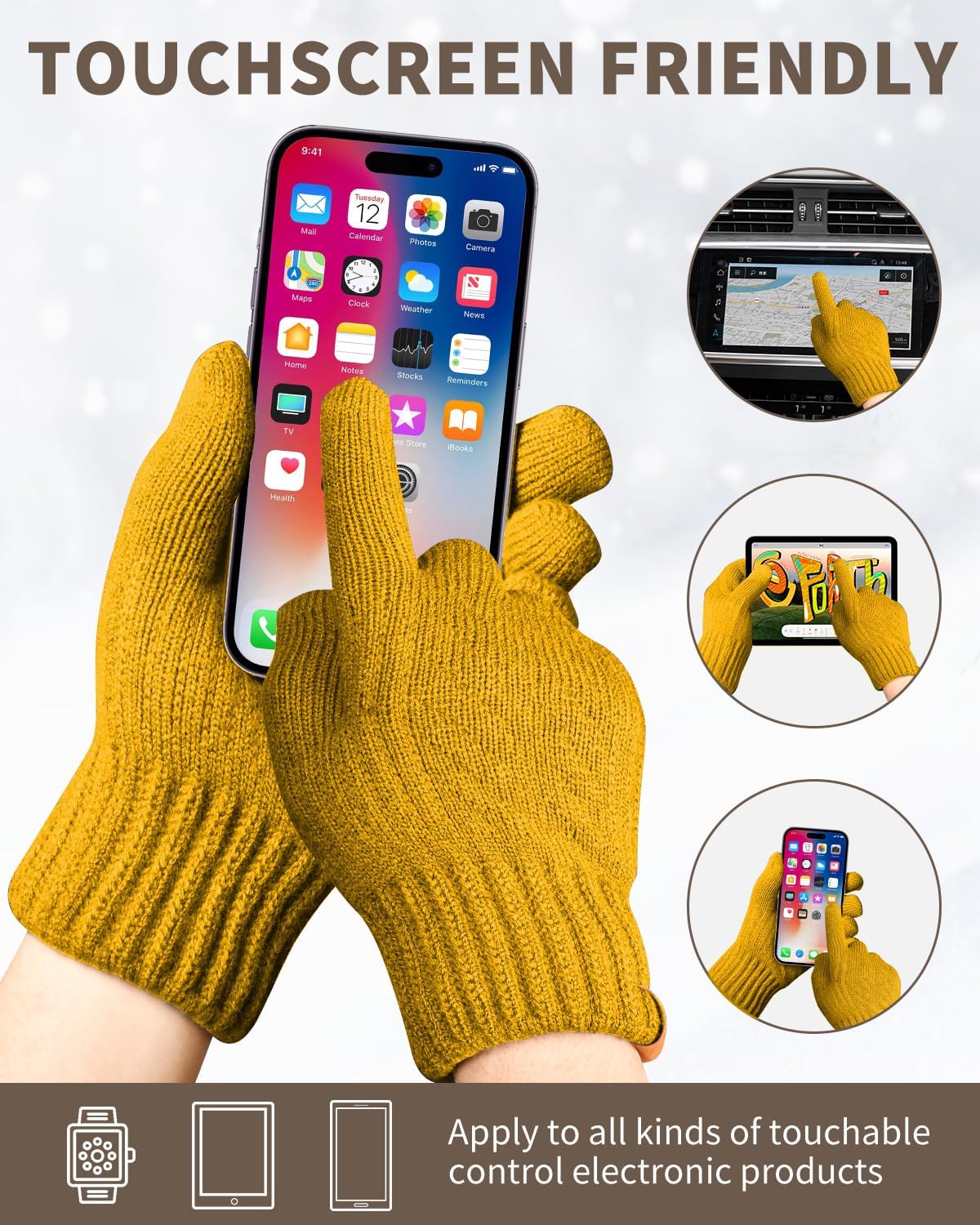 Detalle 2 de ARFNKIM Winter Thermal Touchscreen Gloves — Fleece Lining
