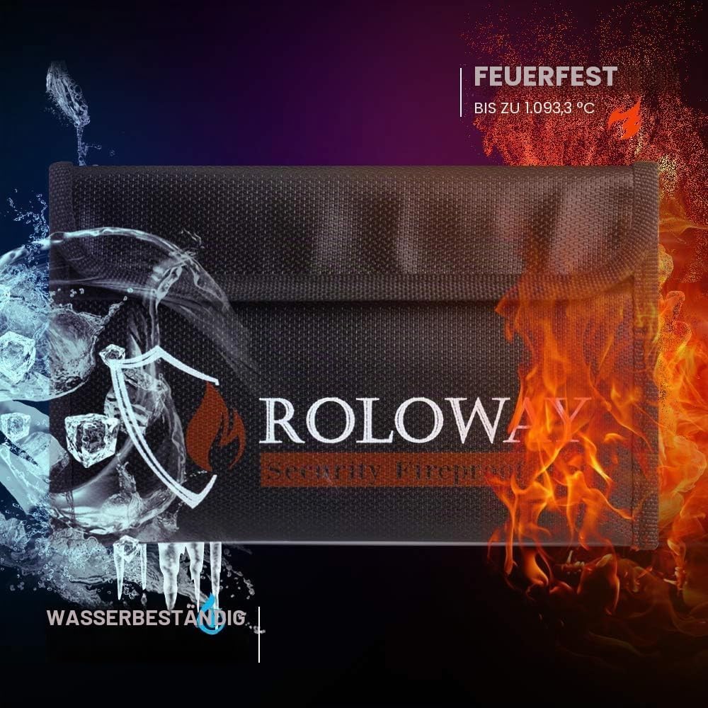 Detalle 2 de SEKAM Kleine Feuerfeste Tasche (2er-Pack) – 12,7 x 20,3 cm, Feuerbeständig & wasserdicht, ideal für Reisepass, Bargeld & Wertsachen