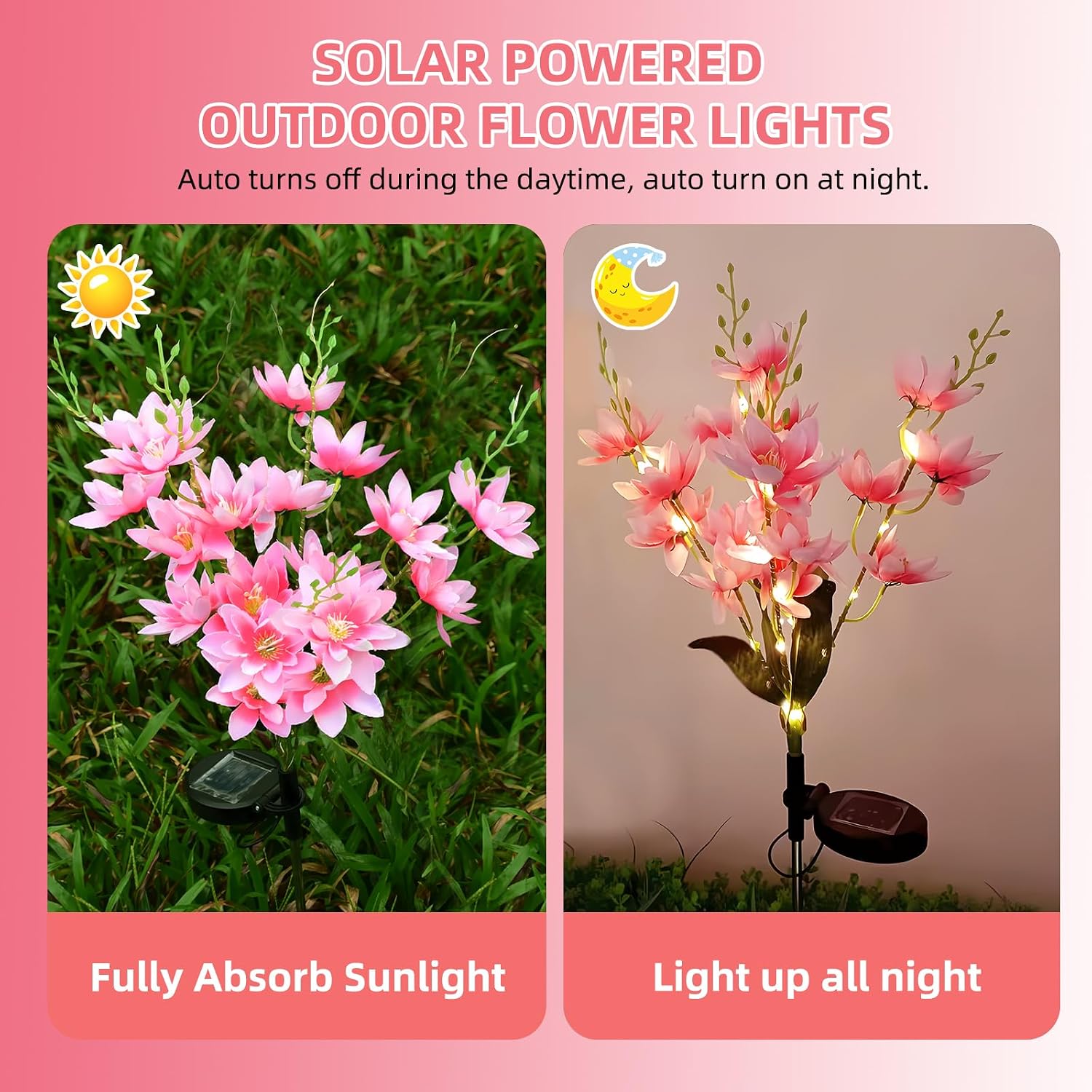 Thumbnail 5 de Solar Lights Outdoor Garden 2 Pack