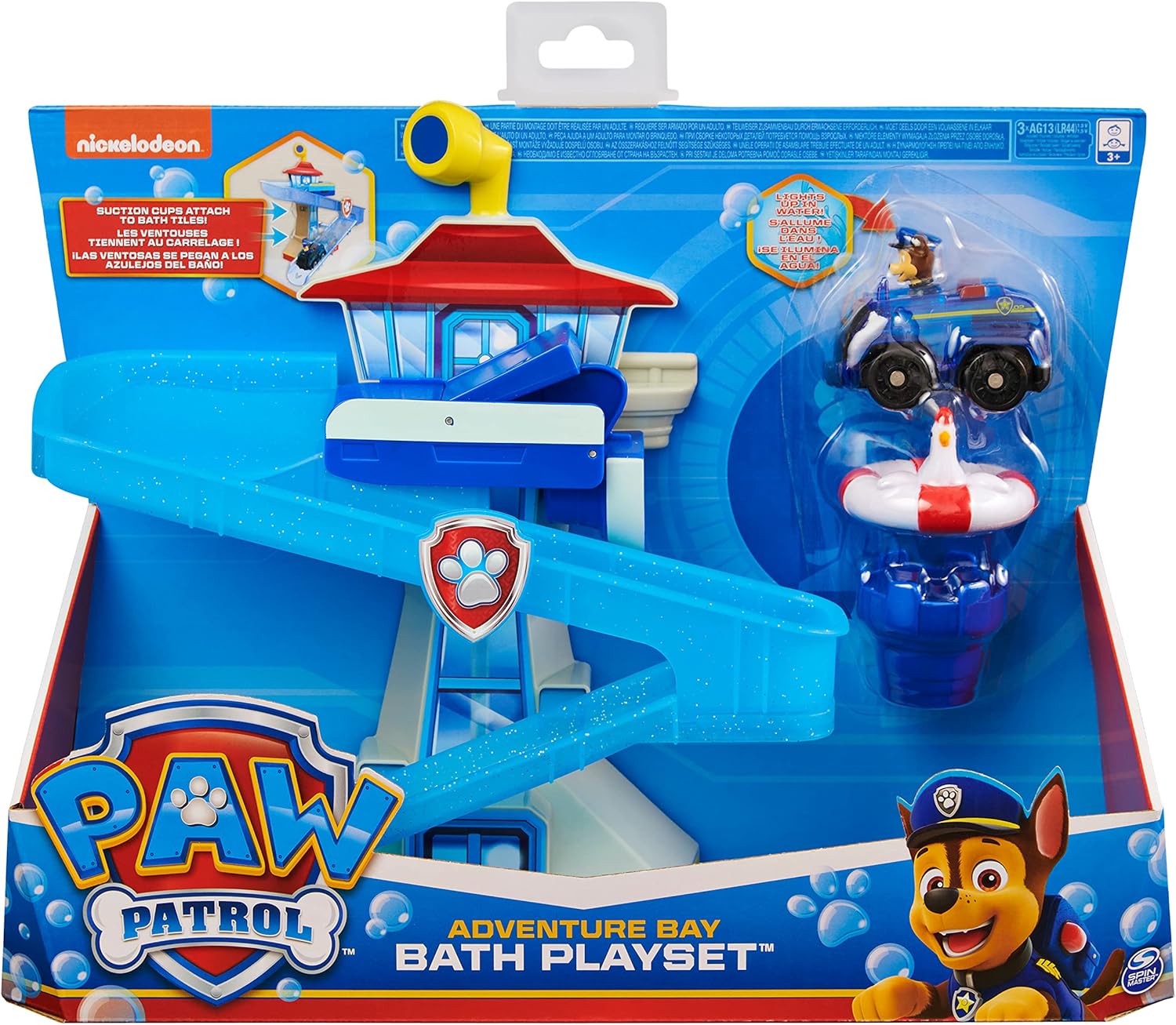 Detalle de PAW PATROL Adventure Bay Bath Playset with Light-up Chase Vehicle