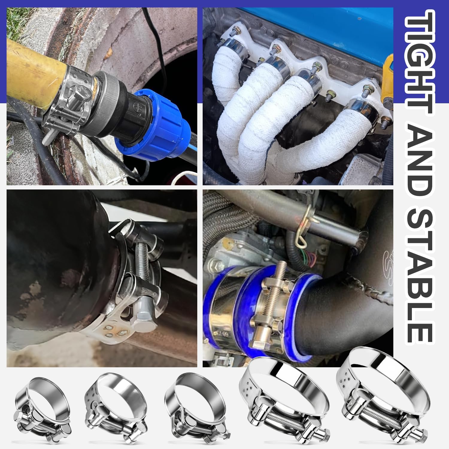 Thumbnail 6 de Gelenkbolzenschelle Edelstahl 304 56–59 mm – robuste Spannbackenschellen für Schläuche und Auspuffrohre