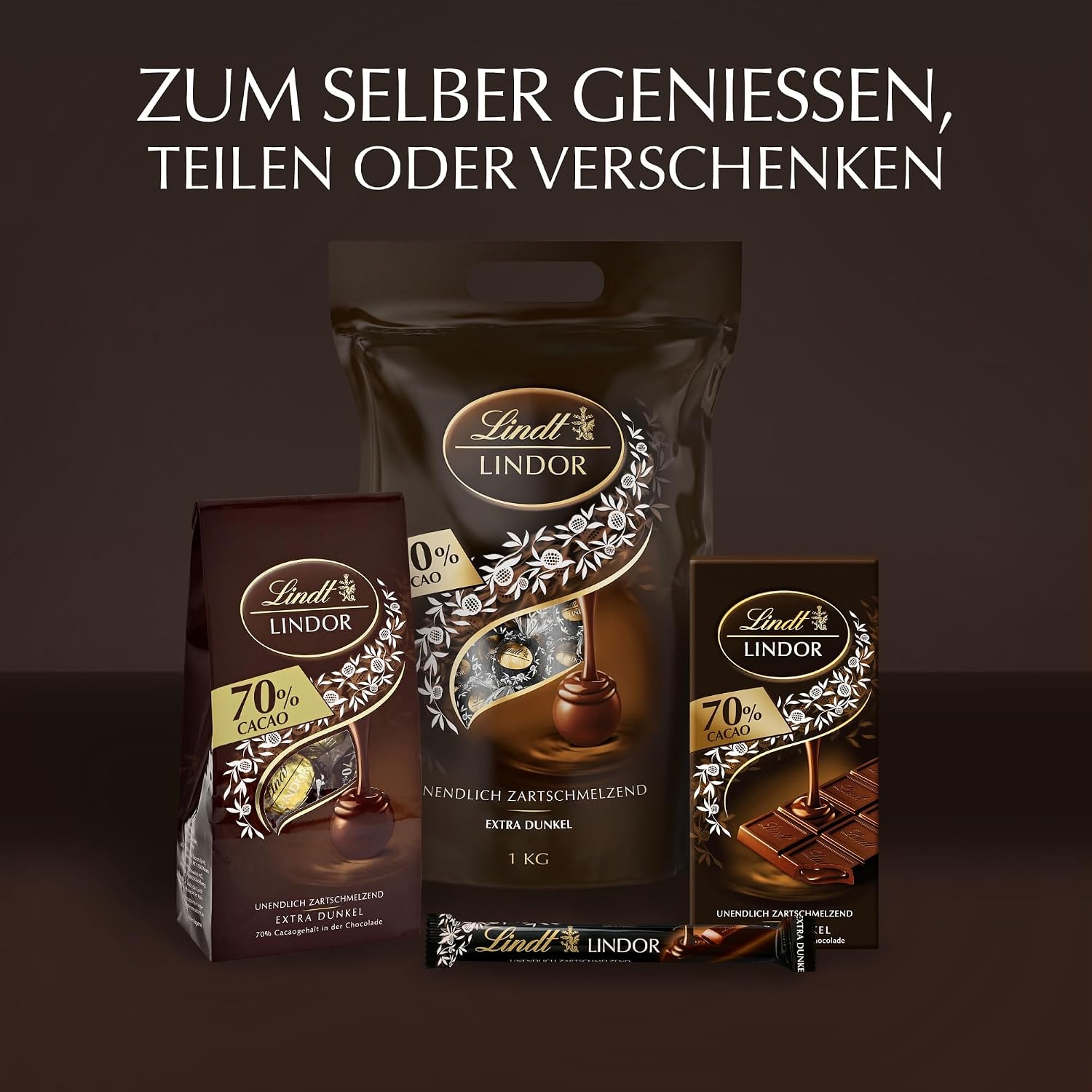 Detalle de Lindt LINDOR Cornet Dark 70% – 500 g mit 38 Kugeln