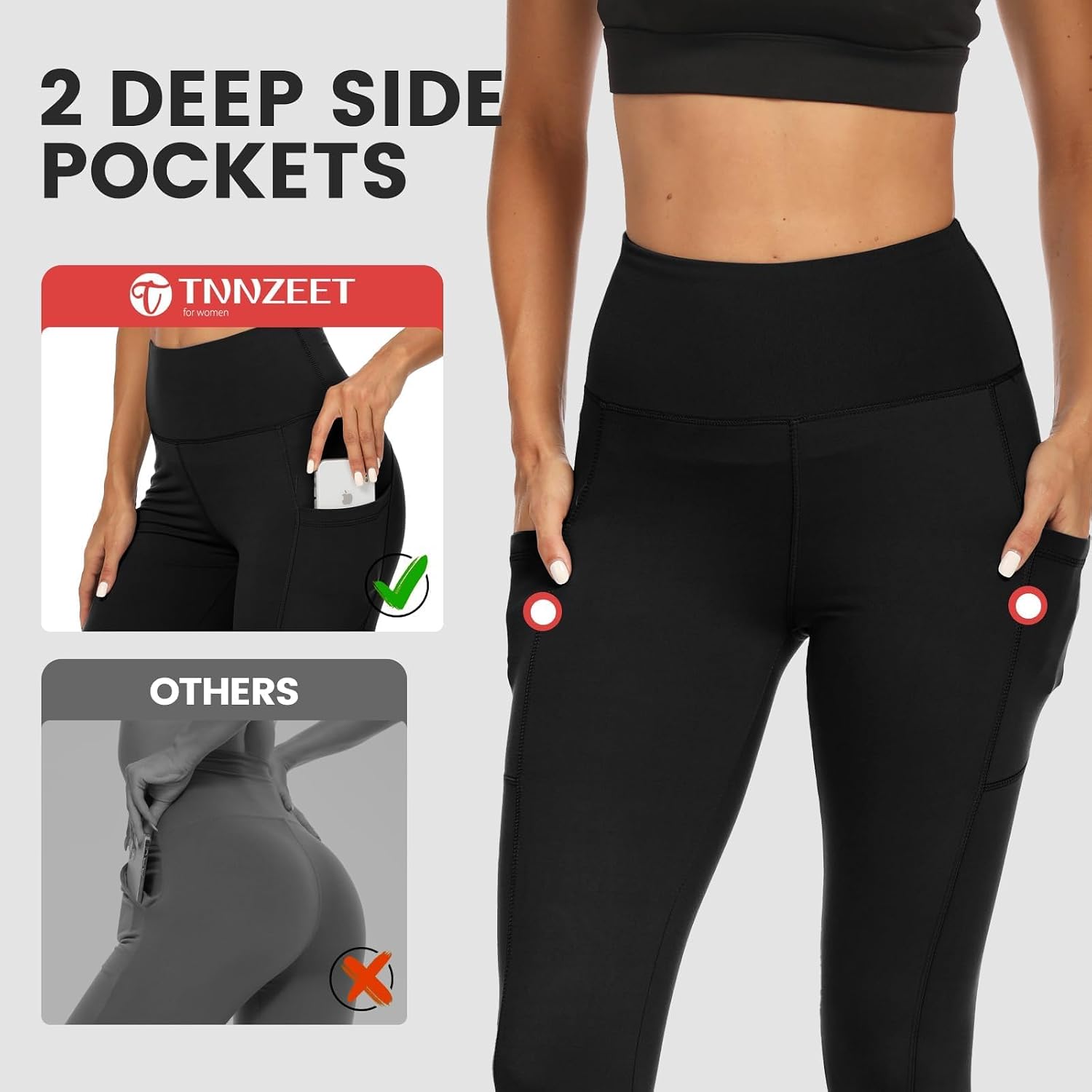 Detalle de High Waisted Leggings for Women 4.5" Waistband