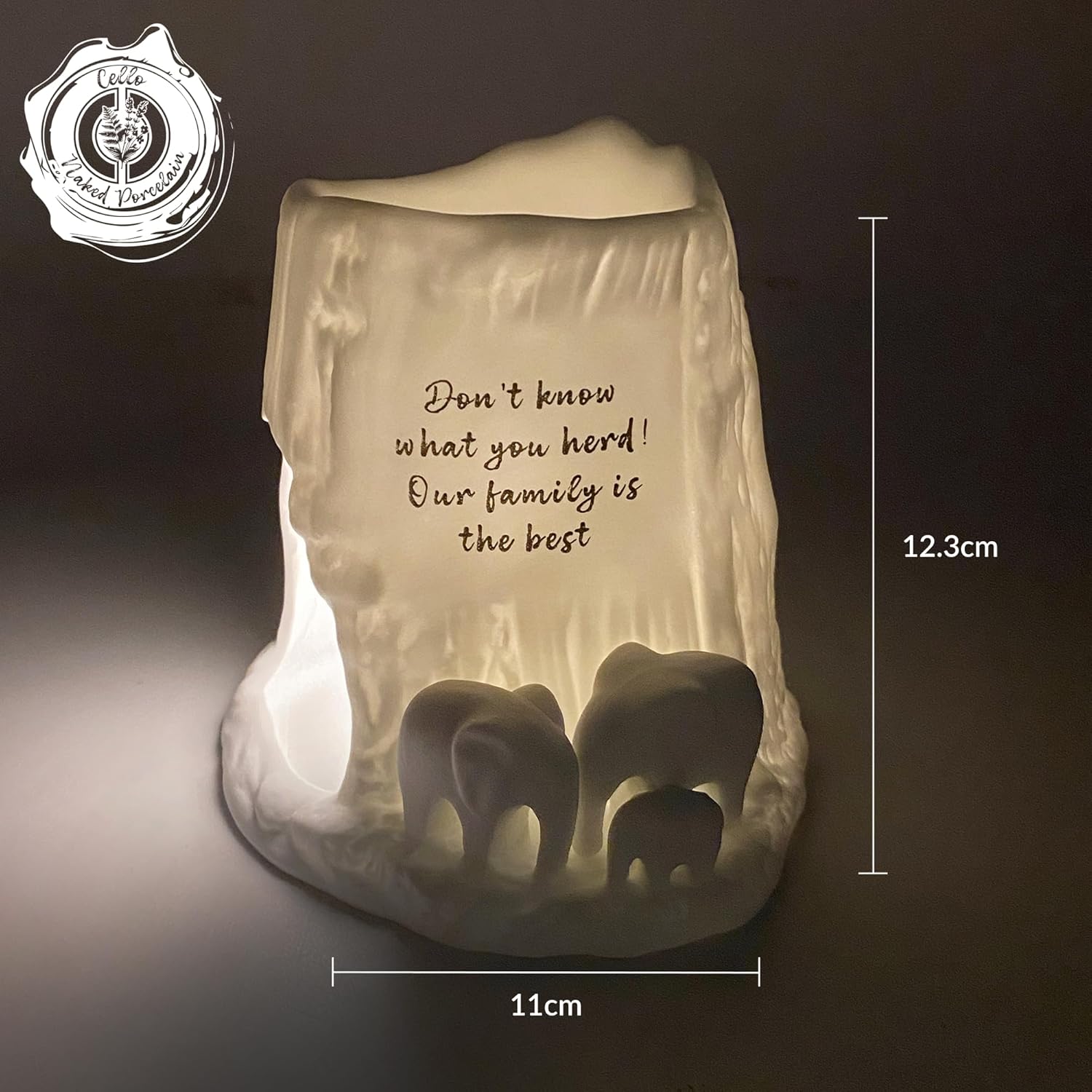 Thumbnail 2 de Cello Elephant Tealight Burner – family-themed porcelain wax melt & oil burner ornament