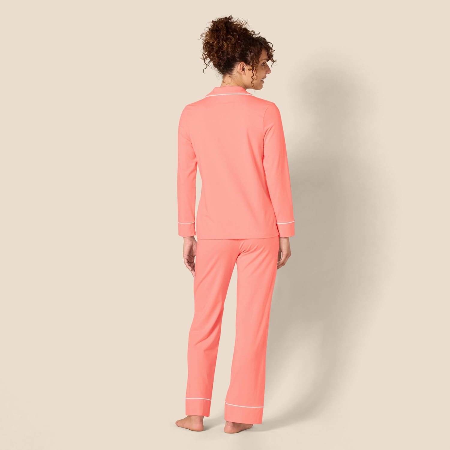 Thumbnail 2 de Amazon Essentials Damen-Schlafanzug-Set Baumwollmodal: langärmeliges Hemd & lange Hose