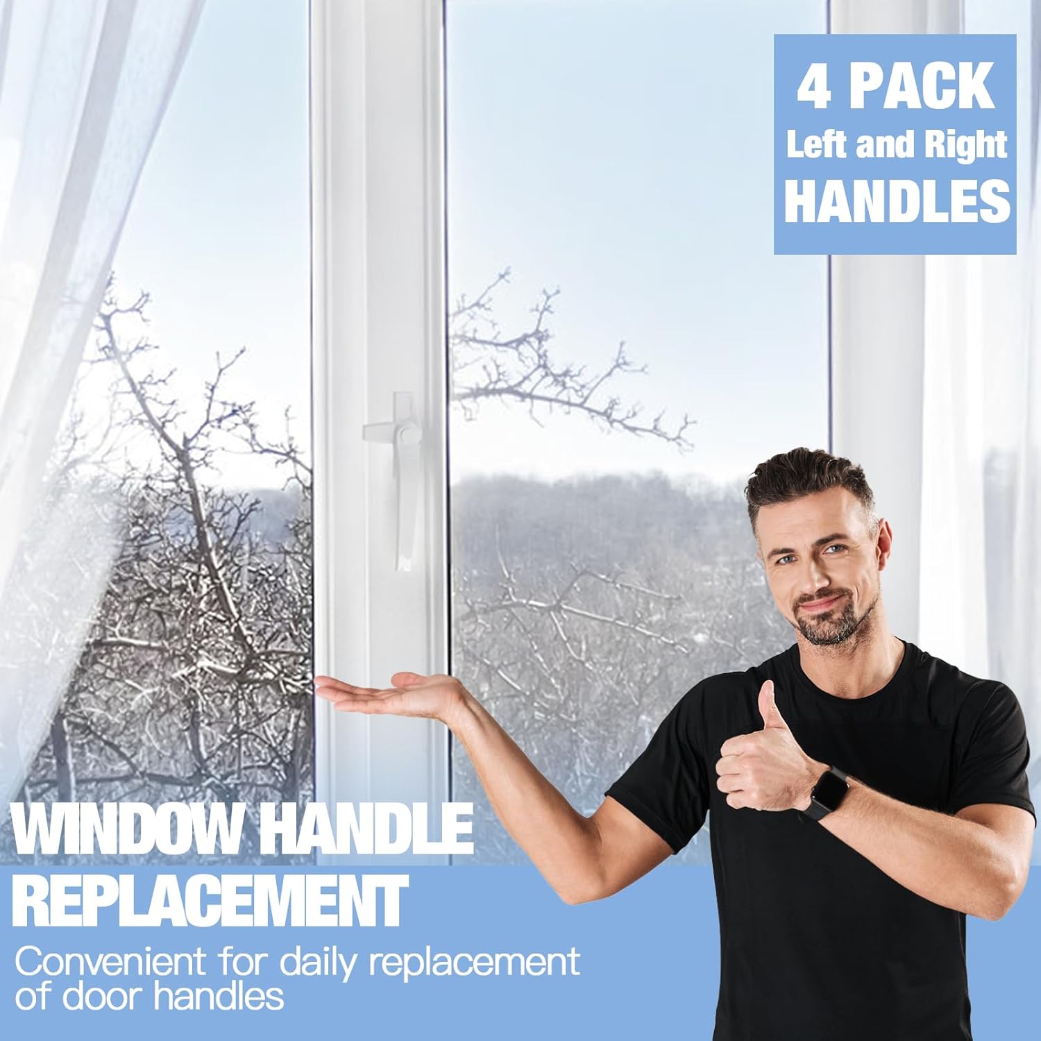 Thumbnail 6 de ZOCONE 4 Pcs White UPVC Window Handles with Screwdriver – Left/Right Hand, Lockable, Aluminium Alloy (Pack of 4)