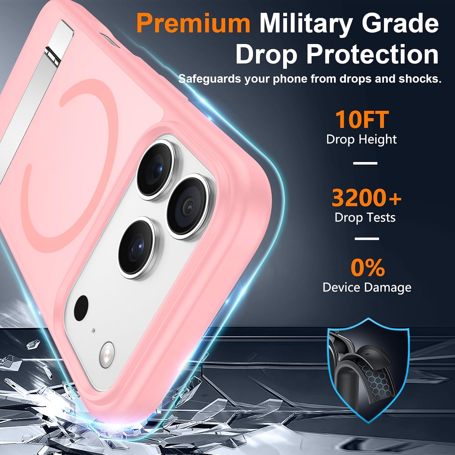Thumbnail 2 de SPIDERCASE Magnetic Case for iPhone 17 Pro/iPhone 18 Pro, Light Pink, 3-Way Stand