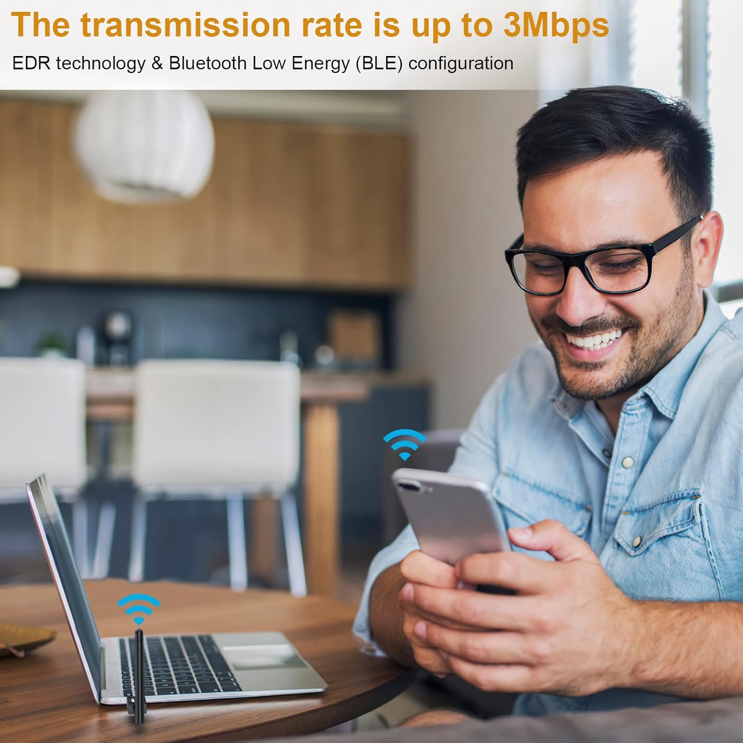 Thumbnail 2 de Techkey Long Range USB Bluetooth 5.3 Adapter (Class 1, up to 328ft) for Desktop PC