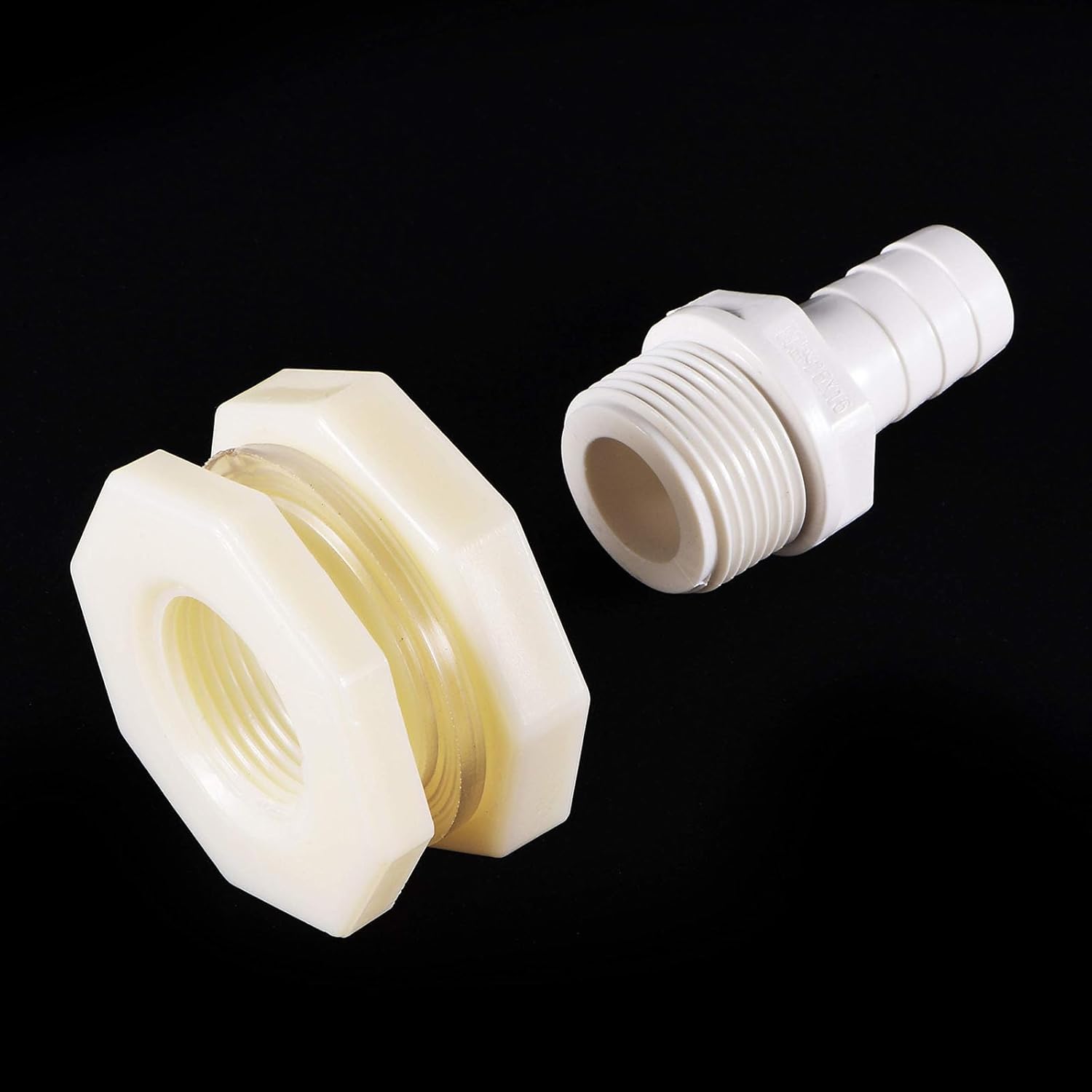 Detalle de Recogwood 4-pack Bulkhead Fitting Adapter (G3/4 female to 16mm barbed, ABS) for tanks and aquariums