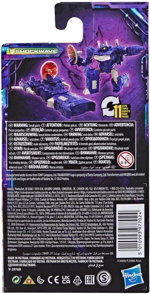 Detalle de Transformers Legacy Core Shockwave F3009 アクションフィギュア 3.5インチ、Energonシールド付き
