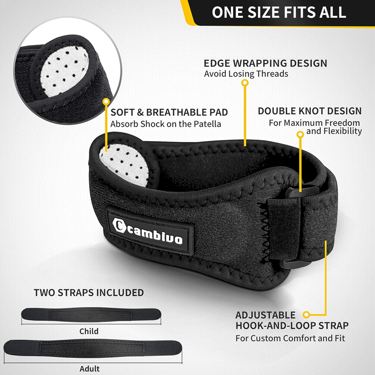 Detalle 2 de CAMBIVO Patella Tendon Knee Straps 2 Pack