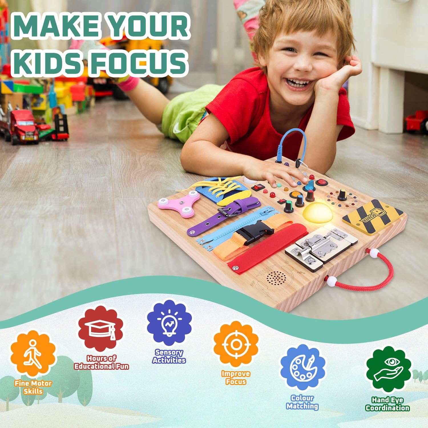 Detalle de Hoarosall 23 in 1 Busy Board Montessori Toy for Toddlers