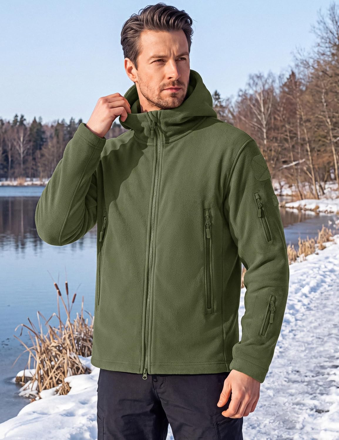 Detalle de CRYSULLY Men's Fleece Jacket, Polyester
