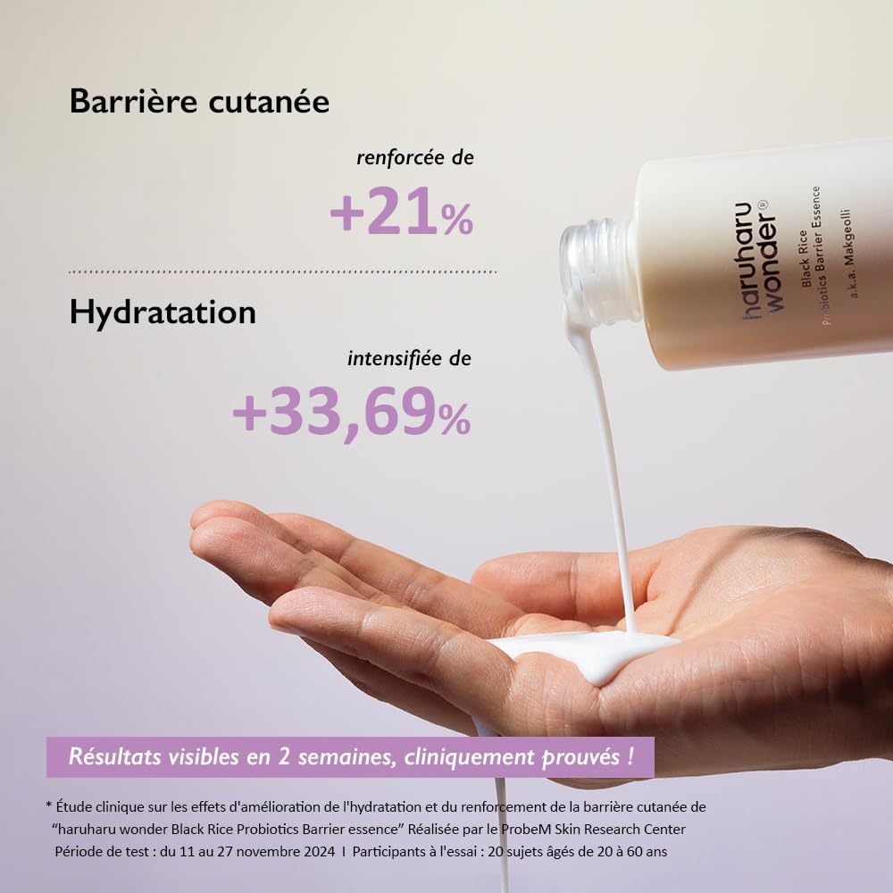 Detalle de Haruharu Wonder Black Rice Probiotics Barrier Essence 30 ml — Essence tonique pour renforcer la barrière cutanée