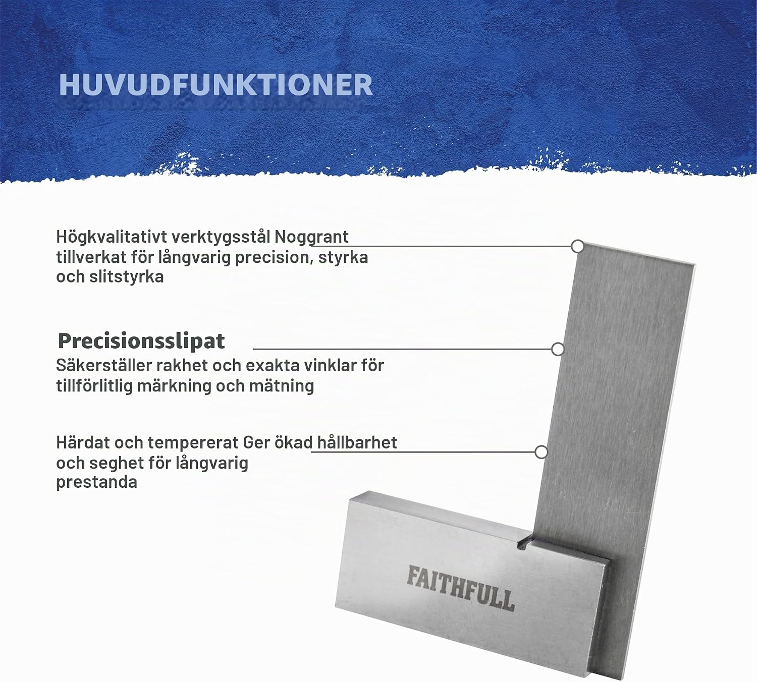 Detalle 2 de Faithfull FAIES2 ingenjörsvinkel 50 mm med precisionsslipat, härdat stålblad