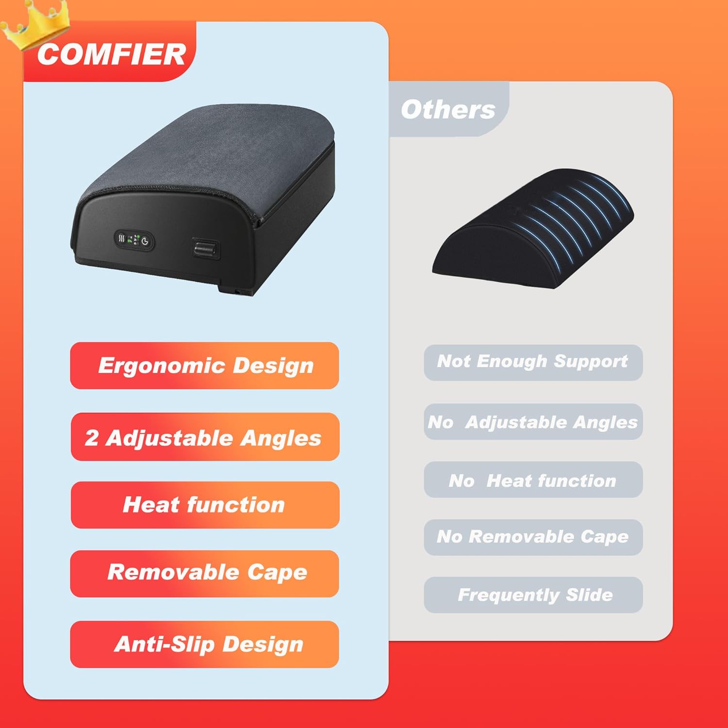 Thumbnail 1 de COMFIER heated foot rest with under-desk support for home office and gaming desks