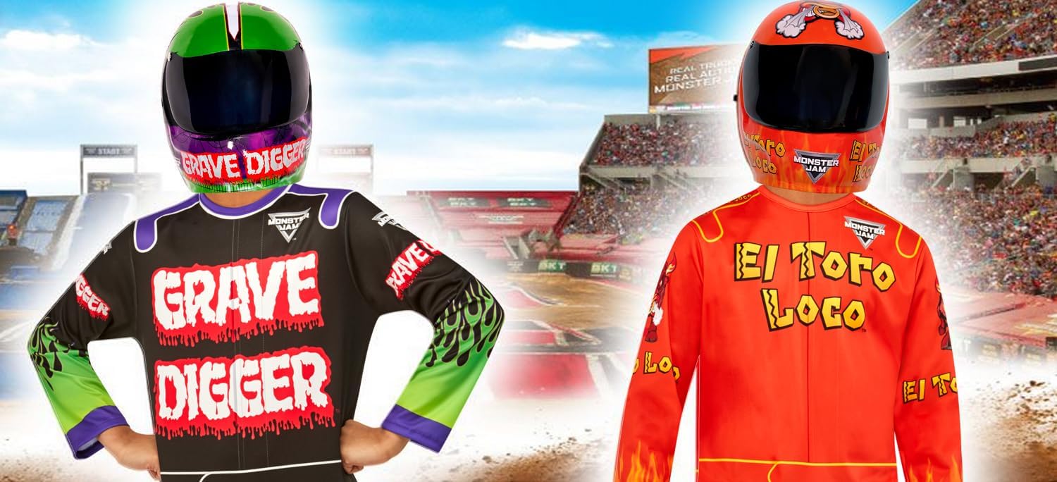 Thumbnail 3 de Rubies Monster Jam El Toro Loco Kids' Costume with Jumpsuit and Lift-Up Visor