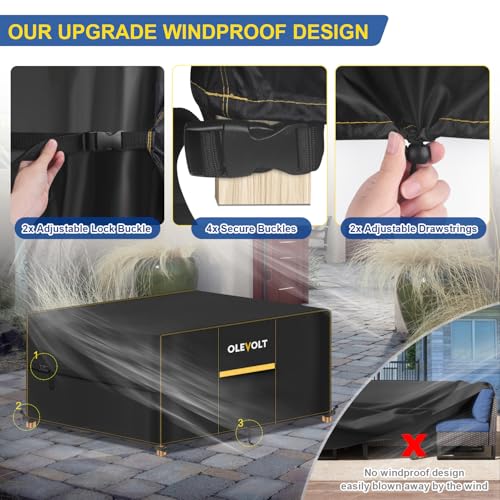 Thumbnail 2 de Housse pour table de jardin OLEVOLT – protection extérieure Oxford 420D 150x90x74 cm
