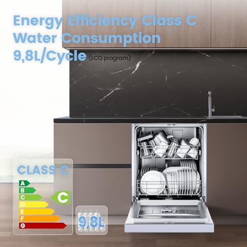 Thumbnail 2 de COMFEE' Full Size Freestanding Dishwasher, 14 Place Settings, White