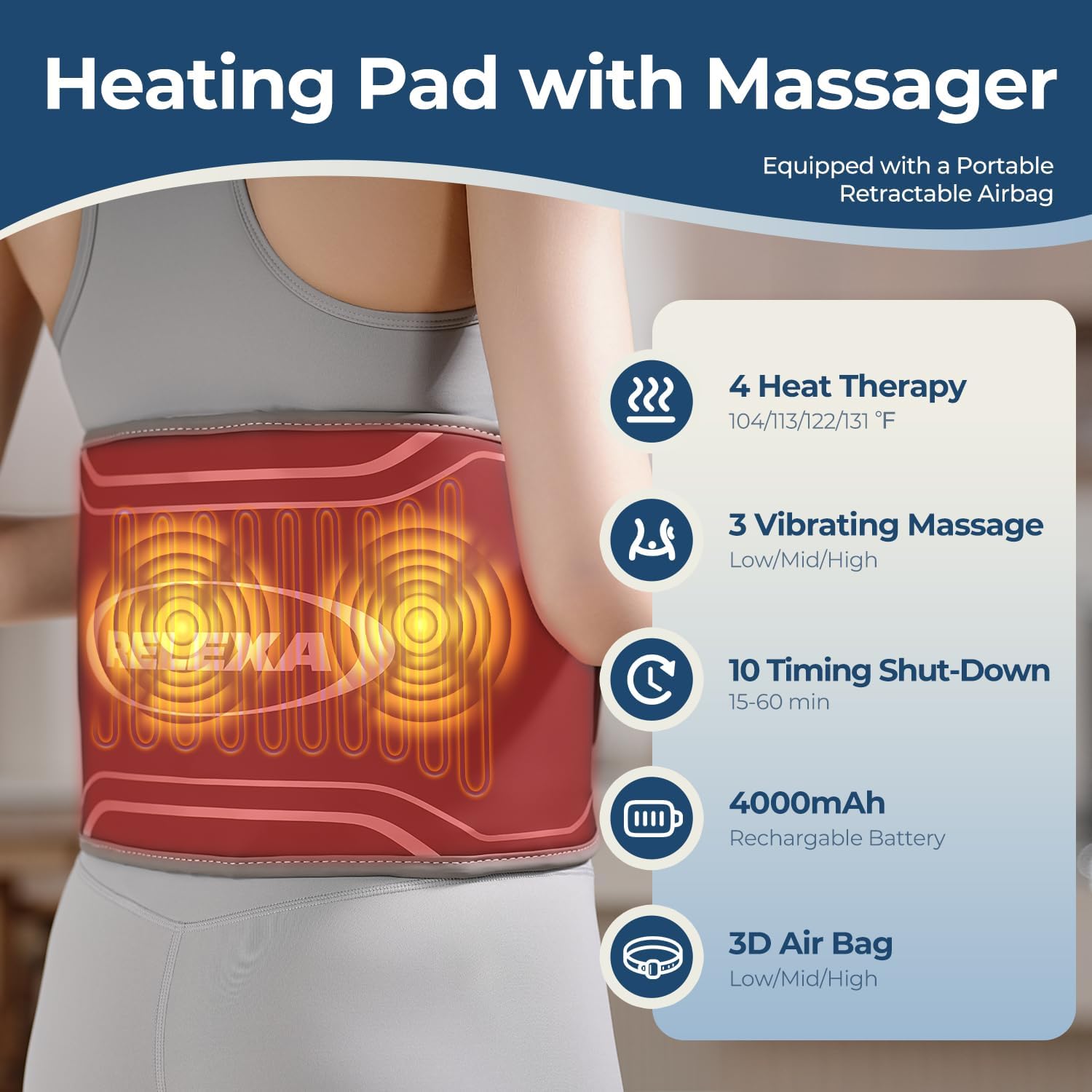 Thumbnail 6 de 3D Airbag Heated Back Pad, 4 heat levels