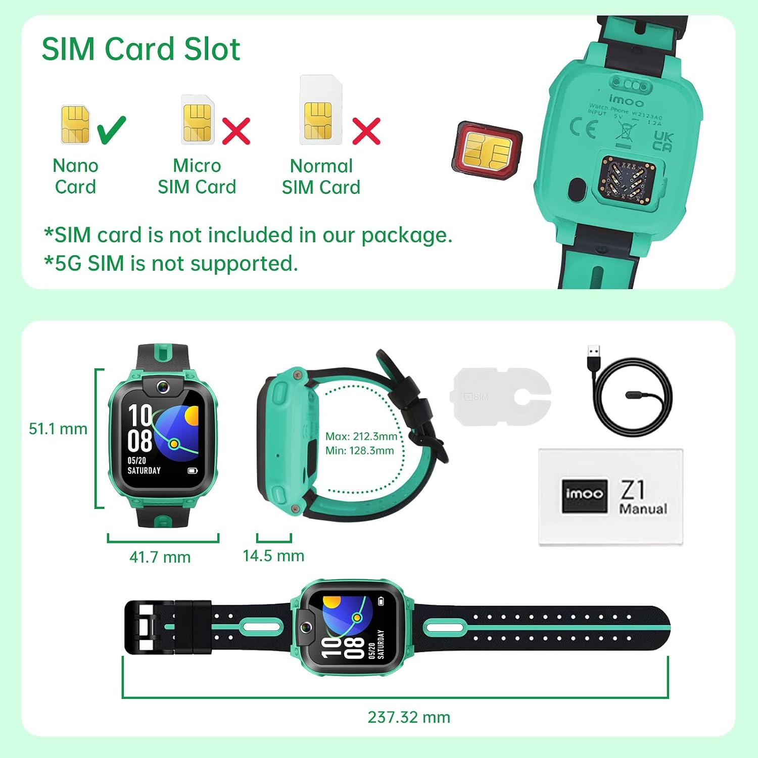 Detalle de imoo Z1: Reloj Inteligente para Niños con Llamadas y Video, IPX8 y Batería de Larga Duración