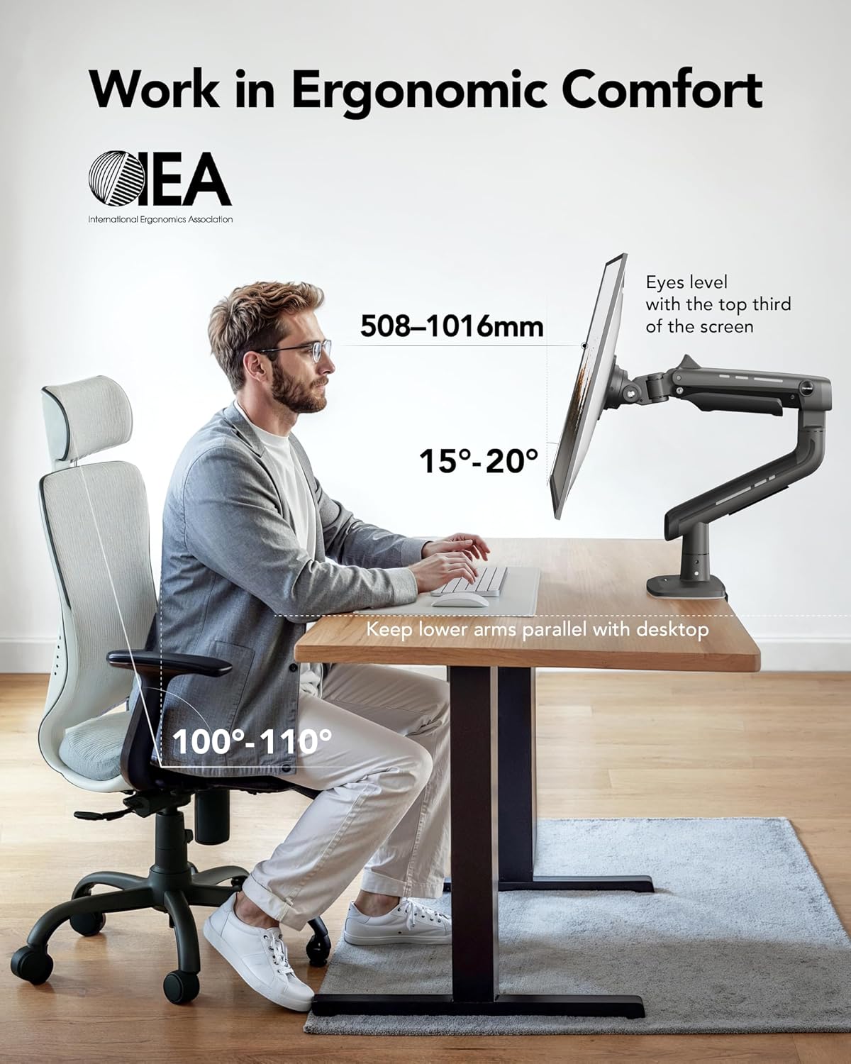 Detalle 2 de HUANUO Monitor Halterung bis 49 Zoll 18 kg