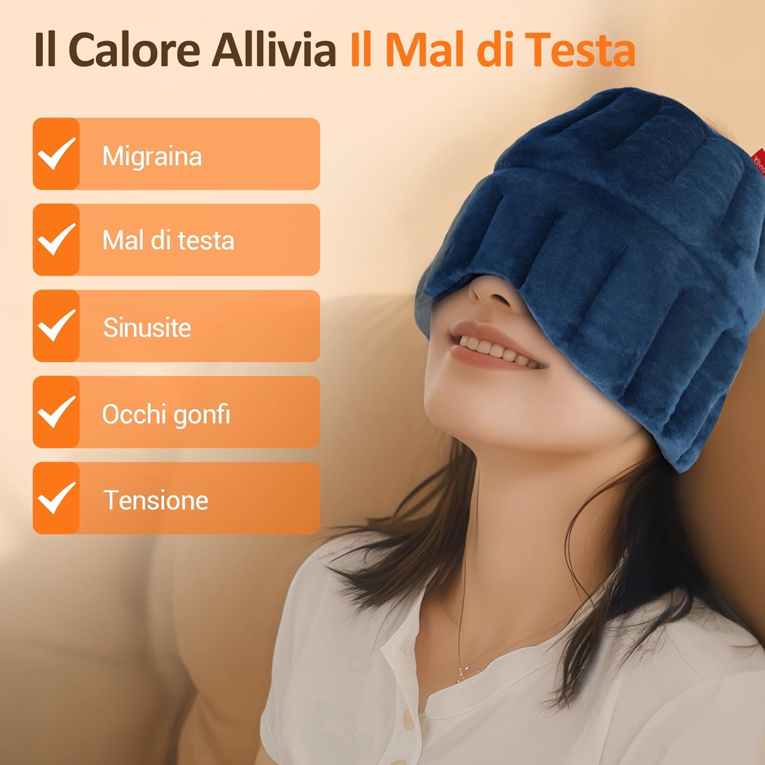 Detalle 2 de Comfytemp Cappello Riutilizzabile per Emicrania e Fascia Mal di Testa – Sollievo termico 360°