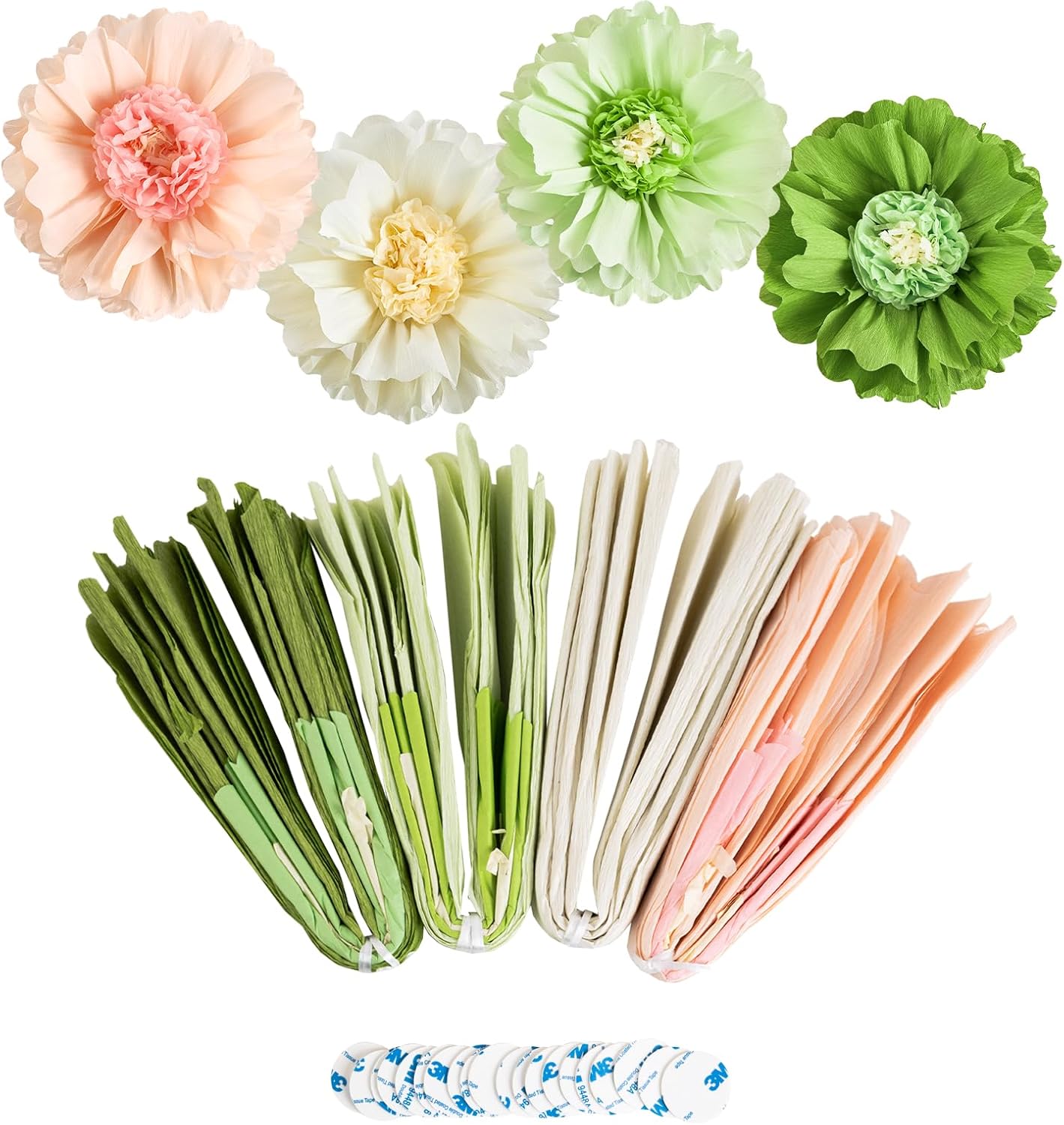Thumbnail 3 de EASY JOY 4pcs 20" Sage Green Giant Paper Flowers