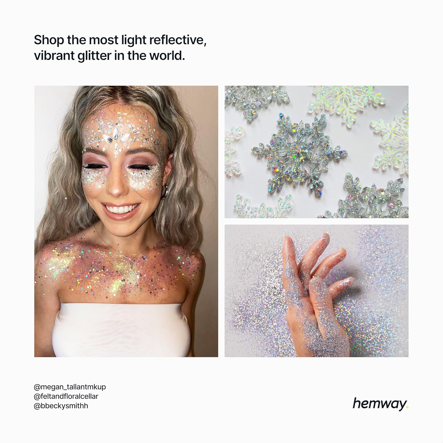 Thumbnail 5 de Hemway Silver Glitter Shaker (120g) – Multi-size metallic flake glitter for resin, epoxy & crafts