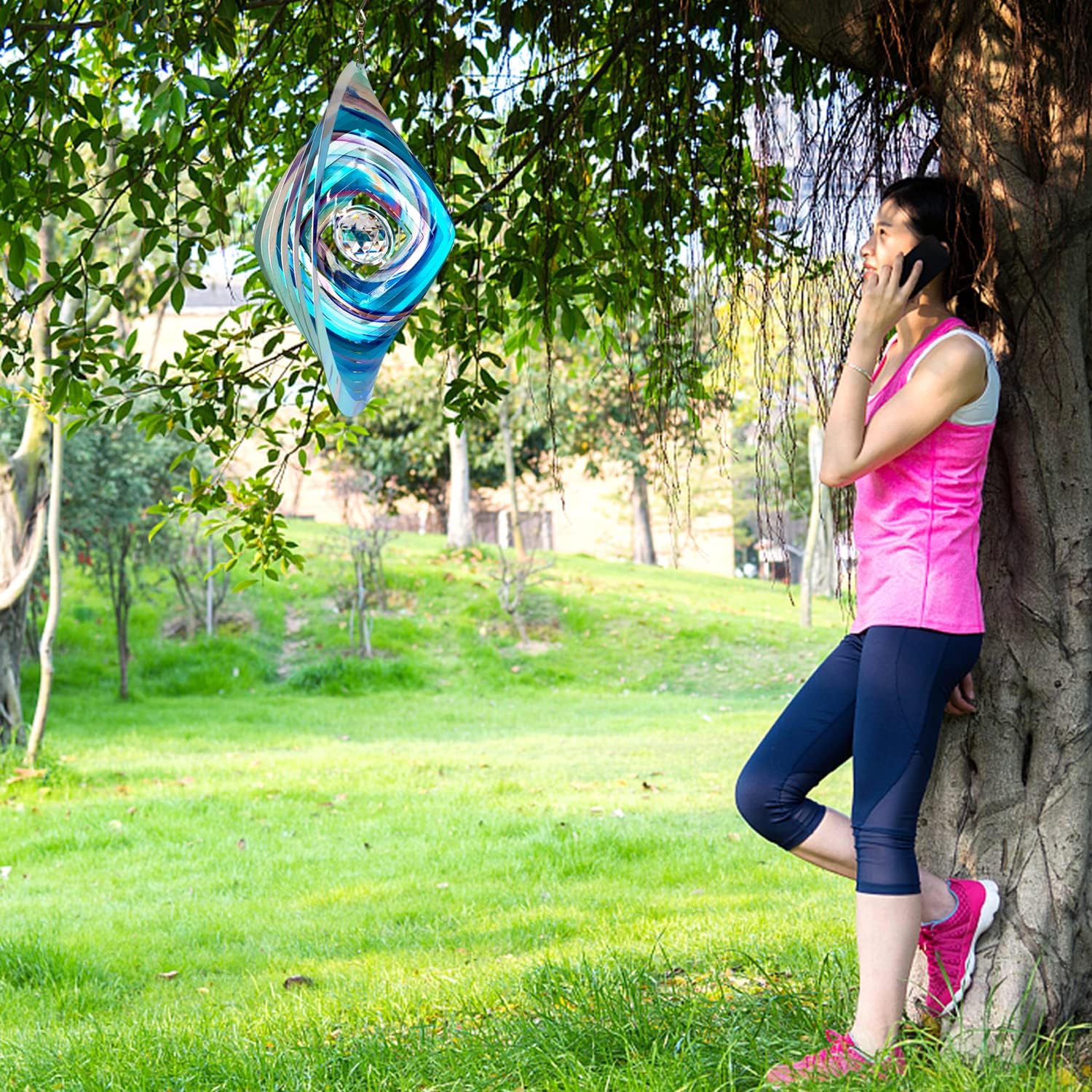 Thumbnail 5 de FONMY Mandala Wind Spinner 12-inch Yard Art