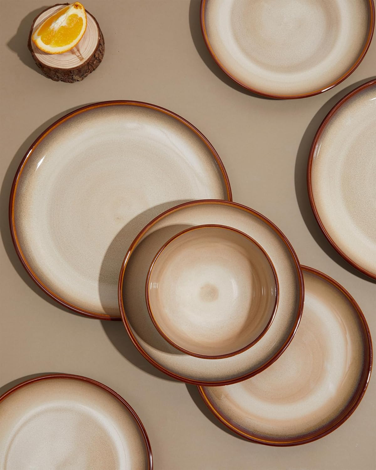 Detalle 1 de Pokini 24-Piece Stoneware Dinnerware Set for 8 (Plates & Cereal Bowls)