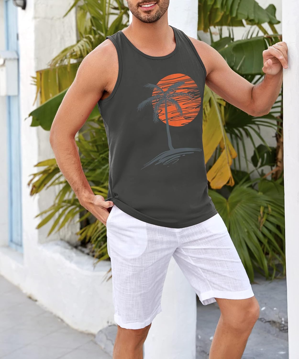 Thumbnail 4 de Runcati Printed Tank Top Herren – Ärmelloses Fitness-Top aus Baumwolle, atmungsaktiv